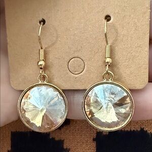 Elegant Gold and Crystal Drop Earrings